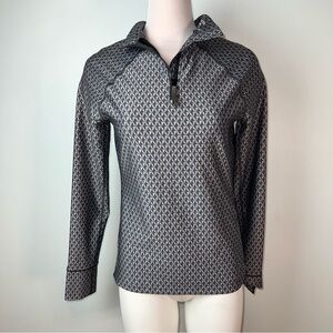 Greyson Women’s Quarter-Zip Pullover – Patterned Gray - Size Large